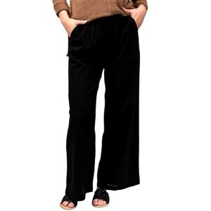 Holley Girl Gabbie Pants Black Wide-Leg Pull-On Lightweight Classic Comfy New